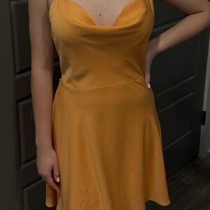 Sage Gold Cowl Neck Sleeveless Sundress